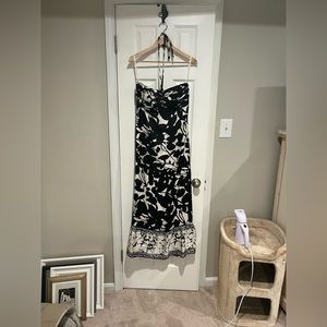 White House black Market silk shell halter dress